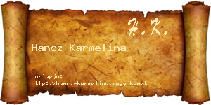 Hancz Karmelina névjegykártya